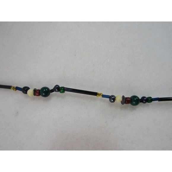 Multi Color Bead Necklace 30" Boho Cottagecore Retro Grunge Hippie Whimsigoth - Picture 3 of 4